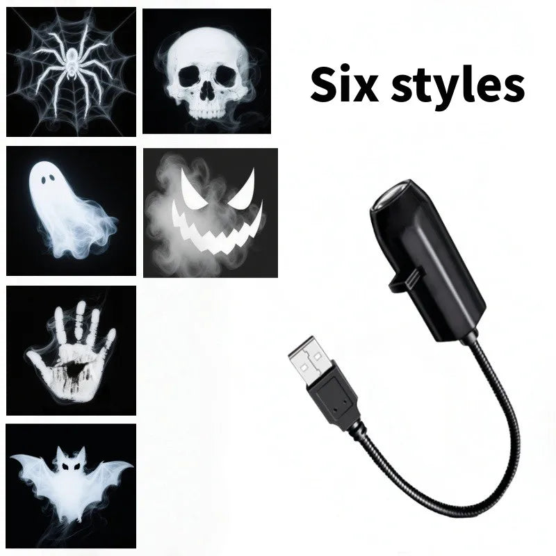 Proyector USB Halloween con sus 6 discos intercambiables